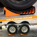 CARMTEK Premium Camper Leveler Kit with Curved RV Levelers, Wheel Chocks, Rubber Mats and Carry Bag