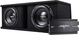 Skar Audio SDR Series Dual 12-Inch Subwoofer Bass Package with Loaded Enclosure and Amplifier, 2,400 Watts