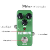 KOKKO FOD3 Mini Overdrive Guitar Effect Pedal, Portable Design