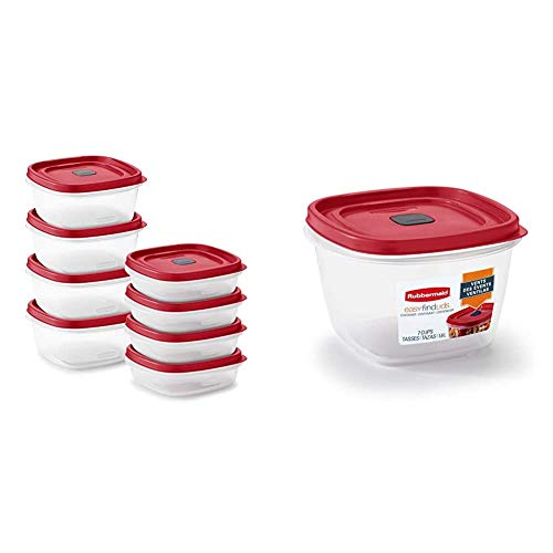 Rubbermaid 16-Piece Food Storage Container Bundle with Secure Lids, Red