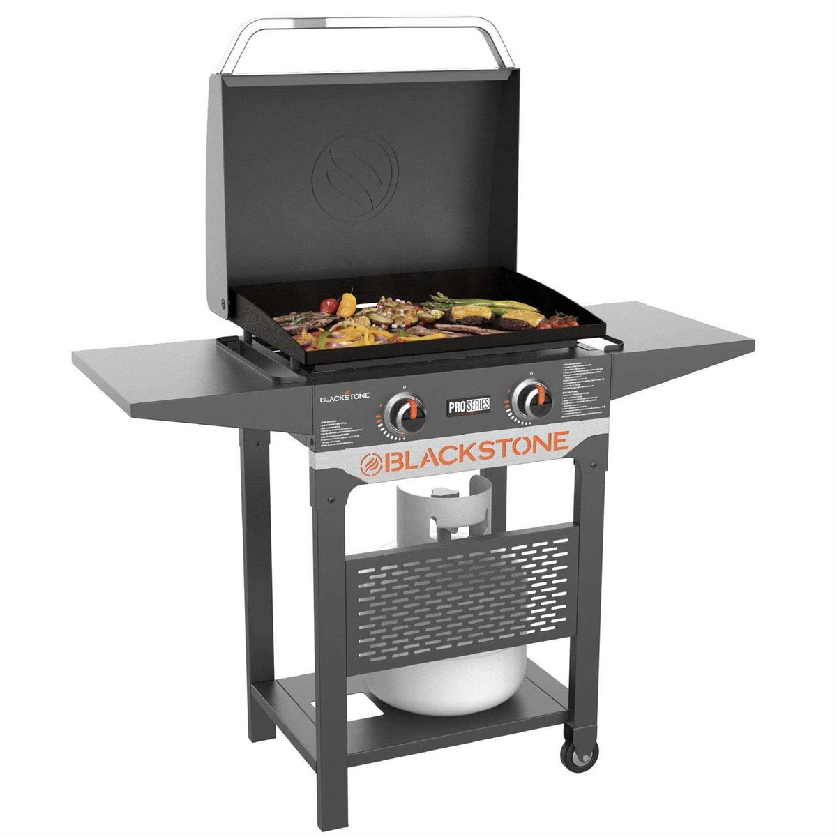 Blackstone Pro Series 22 Propane Griddle with Hood, 2-Burner Pedestal Design