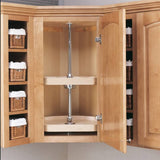 Rev-A-Shelf 4WLS273-20-536 Independent Lazy Susan with 3 Natural Wood D-Shape Shelves, 20×22