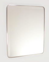 16×20 Austin Farmhouse Recessed Medicine Cabinet with Rounded Rectangle Metal Frame, Beveled Mirror & Glass Shelves, 14×18 in-Wall Opening, Powder-Coated Steel, Magnet Close, Brushed Nickel