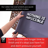 AGREATLIFE Portable Wooden Puzzle Table for 1500 Pieces with Four Non-Slip Drawers, Adjustable Foldable Legs and Protective Rubber Mat