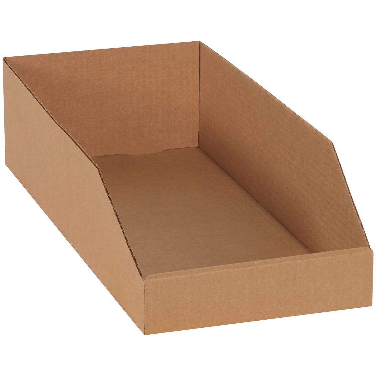Kraft Open-Top Bin Boxes, Sized 8 x 18 x 4 1/2 x 22