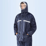 Mens and Womens Split Double-Layer Rain Suit, Thickened Motorcycle Poncho and Rain Pants for Electric Motorcycle Take-Out Riding
