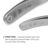 GERMANIKURE Professional Manicure and Pedicure Kit for Men with FINOX Stainless Steel Nail Clippers and Sapphire File, Black Leather Case, Ethically Made in Solingen, Germany