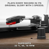 Victrola The Quincy 6-in-1 Bluetooth Record Player & Multimedia Center with 3-Speed Turntable, CD & Cassette Player, AM/FM Radio, Built-In Speakers and Wireless Music Streaming, Natural