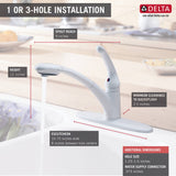 Delta 470-WH-DST Signature Kitchen Faucet with Single-Handle Pull-Out Design in White