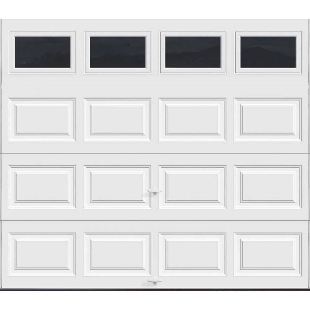 Clopay Classic Collection Insulated Garage Door, 8 ft. x 7 ft., White with Plain Window and 6.5 R-Value