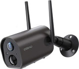 COOAU Wireless Outdoor Security Camera with 15000mAh Rechargeable Battery, 1080P WiFi Surveillance, Night Vision, Human Motion Detection and IP66 Waterproof Design, Black
