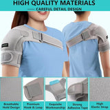 Adjustable Shoulder Brace for Rotator Cuff Recovery, AC Joint Pain, Bursitis, Tendonitis, Swelling and Shoulder Injuries, Unisex Gray Sleeve Wrap, Small