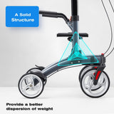 OasisSpace Upright Rollator Walker with Seat, Padded Armrests, Stand-Up Handles, Ultra-Folding Design and 10?? Front Wheels