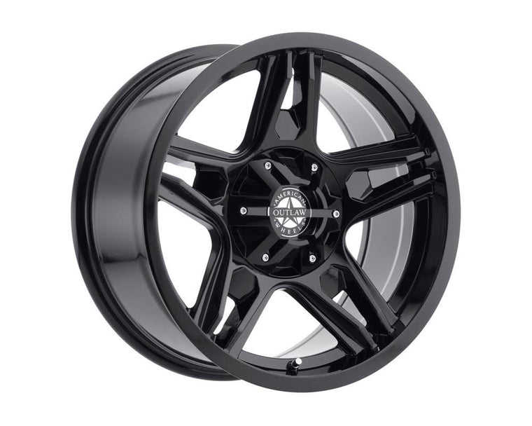 American Outlaw Wheels Lonestar 20×9 Gloss Black Full-Painted Wheel, 124-2983GB, 6×139.7, 10mm