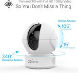 EZVIZ C6CN 1080p Indoor WiFi Security Camera with Pan/Tilt, 360° Coverage, Auto Motion Tracking and Two-Way Audio