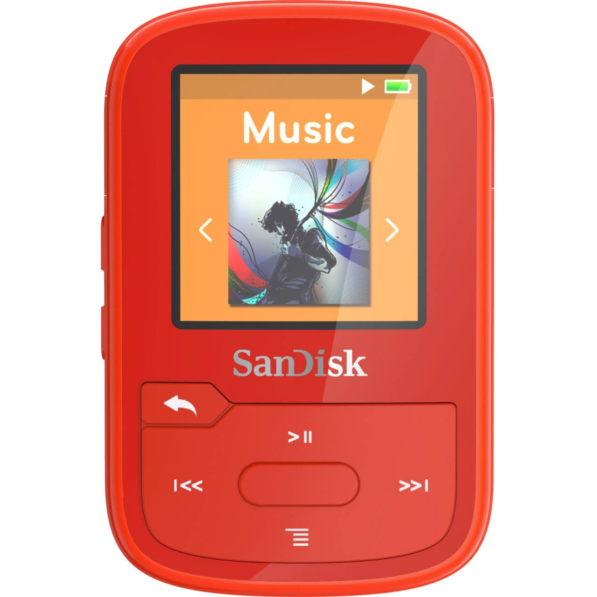 SanDisk Clip Sport Plus 16GB MP3 Player, SDMX28-016G-A46R, Red