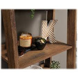 Sauder Trestle Bookcase with 5 Shelves, Vintage Oak Finish