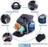 Foldable Removable Dog Bike Basket Carrier with Reflective Strips and 2 Side Storage Pockets for Cats and Small Dogs