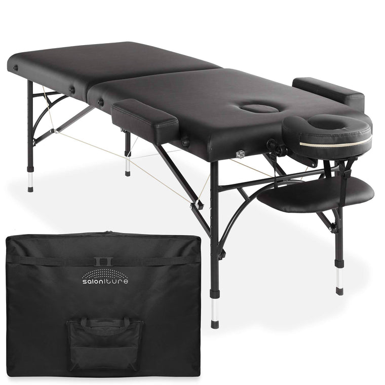 Portable Professional Massage Table with Folding Bi-Fold Design and Aluminum Legs