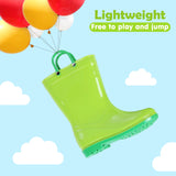 Litfun Green Rain Boots for Toddler Boys and Girls, Size 8 Toddler Waterproof Garden Shoes