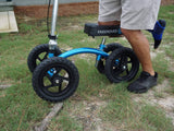 KneeRover Quad All-Terrain Knee Walker with Metallic Blue Finish