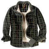 Mens Winter Plaid Jacket with Warm Sherpa Lining