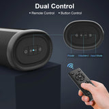 TV Soundbar with Built-In Subwoofers, Bluetooth 5.0, HDMI-ARC, Optical, AUX, Coaxial and USB Connectivity, Wired or Wireless Surround Sound with Remote