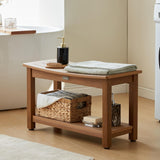 HDPS Waterproof Shower Bench with Adjustable Feet, Non-Slip Poly Lumber Bathroom Seat & Footrest for Shaving Legs, Brown