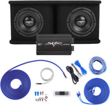 Skar Audio SDR Series Dual 12-Inch Subwoofer Bass Package with Loaded Enclosure and Amplifier, 2,400 Watts