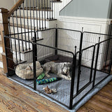 FXW Indoor and Outdoor Dog Playpen with Gate, 8/32 Panels and 32 Height, Portable Pet Fence for Small, Medium and Large Dogs, Puppies, RV Camping and Yard Use