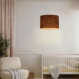 Plug-In Pendant Light with Linen Lampshade, Clear Cord and Dimmable Switch for Bedroom or Living Room