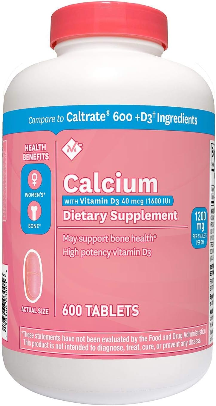 Members Mark Calcium 600 + D3 Dietary Supplement, 600-Count