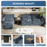 YESHOMY U-Shaped Modular Sectional Sofa in Grey Chenille, Featuring Supportive Soft Sponges, Removable Ottoman, and Sleeper Design