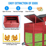 Two-Story Wooden Chicken Coop and Rabbit Hutch with Outdoor Run, Nesting Box, Ramp and Deep No-Leak Pull-Out Tray, Indoor or Outdoor Cage for Chicks and Bunnies, Black