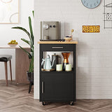 Shintenchi Rolling Kitchen Island Cart with Large Worktop, Cabinet Storage, Drawers, Towel Rack and Wheeled Side-Table Design, White
