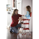 Cosco Red Retro Counter Chair That Converts to a Step Stool