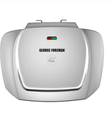 George Foreman 9-Serving Electric Grill and Panini Press with Basic Plates, 144-Square-Inch Surface, Platinum, GR2144P
