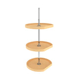 Rev-A-Shelf 4WLS273-20-536 Independent Lazy Susan with 3 Natural Wood D-Shape Shelves, 20×22