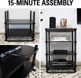 Sanus Heavy-Duty AV Media Stand with Built-In Cable Management, Adjustable Feet and 400lb Component Capacity; Includes All Hardware for a Simple 15-Minute Installation