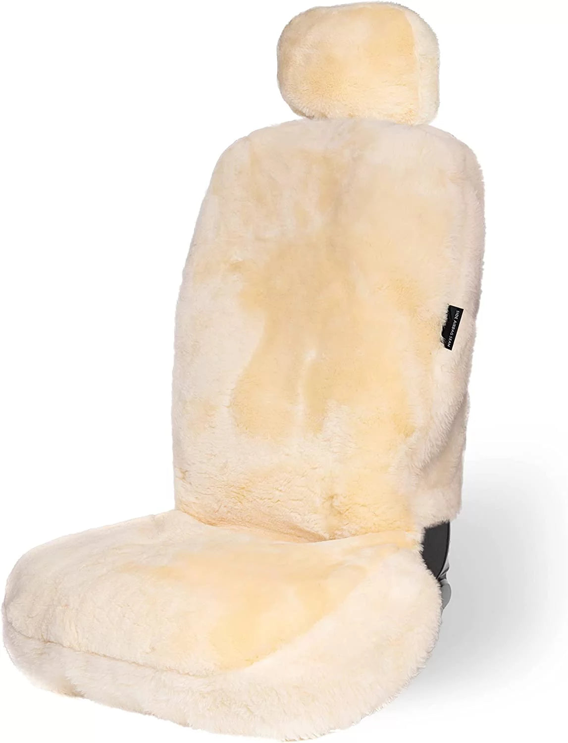 Ivory Genuine Sheepskin Car Seat Cover by Zone Tech, Fluffy Wool Front Seat Cover for Cars, Trucks, SUVs and Vans, Universal Fit