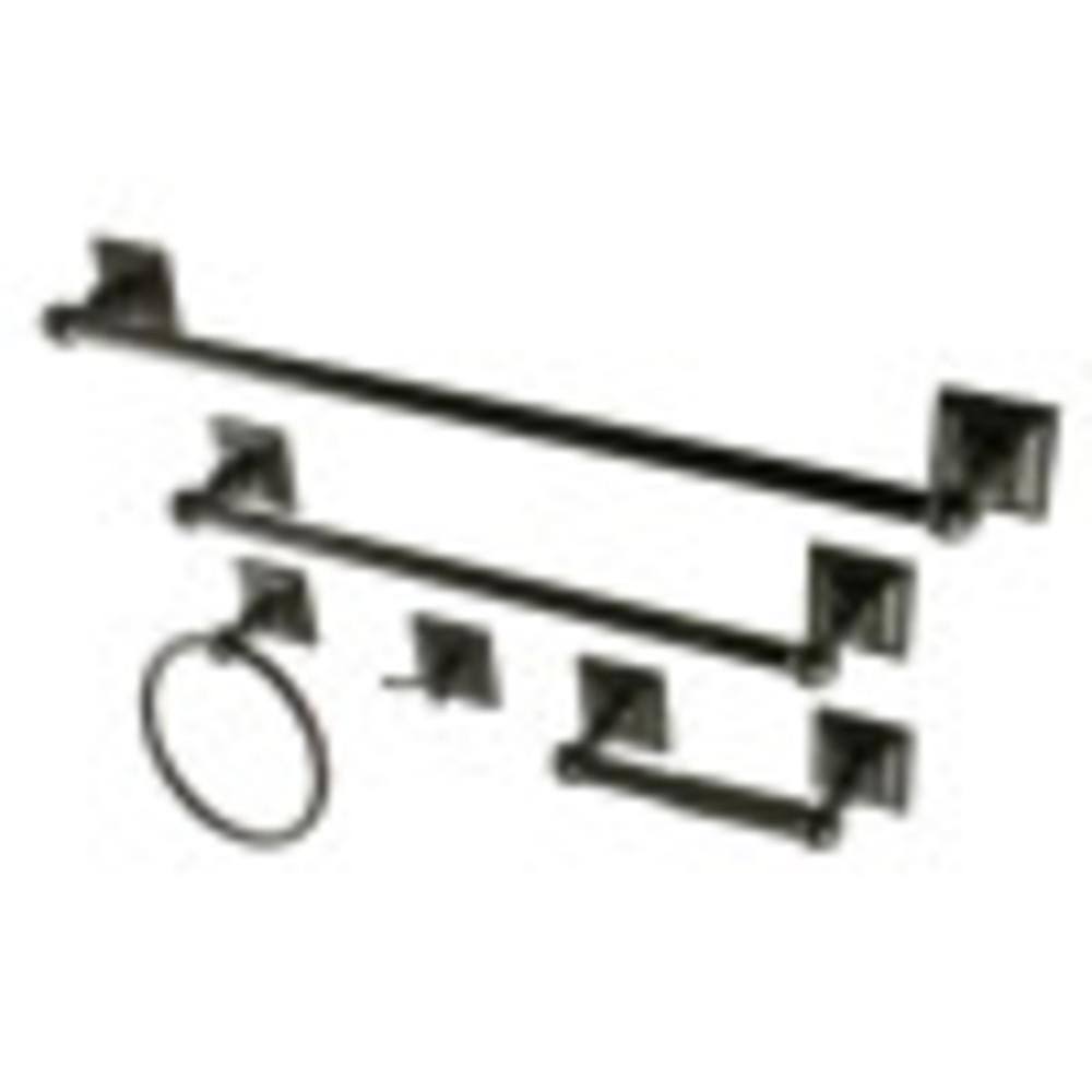 Serano 5-Piece Bathroom Accessory Collection by Kingston Brass, Oil Rubbed Bronze, Model BAHK3212478ORB