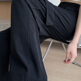 Womens High-Waisted Wide-Leg Cargo Sweatpants with Quick-Dry Stretch Fabric, Drawstring Waist and Baggy Y2K Streetwear Style