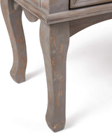 ClickDecor Thomas Antique Country-Style Dresser with 3 Drawers, Curved Legs and Black Ring Handles, Weathered Gray Wood Accent Furniture