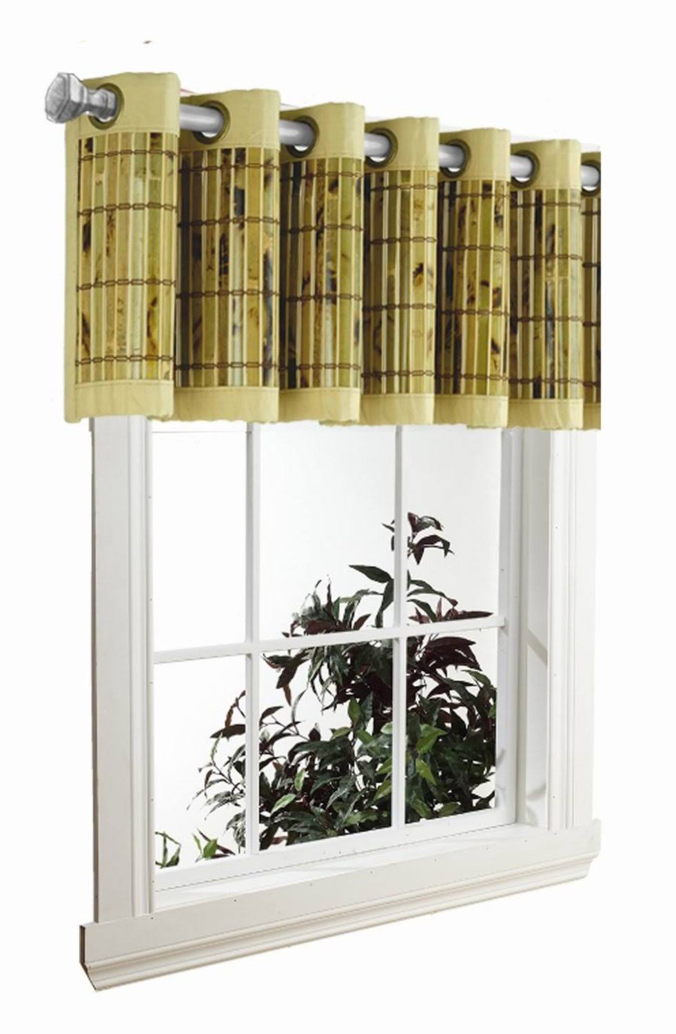 Green Tortoise Shell Bamboo Valance from Versailles Home Fashions, Featuring a Grommet Top