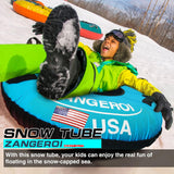 45 in. Inflatable Snow Tube with Heavy-Duty Double Rubber Construction and Cover for Kids and Adults
