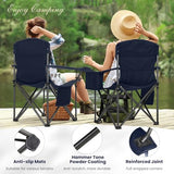 Oversized Heavy-Duty Folding Camp Chair with 450 LBS Support, Cup Holder and Cooler Bag, Portable Outdoor Seating, Green