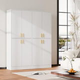 Cozy Castle 71′′ Tall Pantry Cabinet with Four Doors and Adjustable Shelves, Freestanding Wood Storage Cupboard for Kitchen, Dining Room, Living Room or Bathroom, Gray