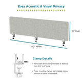 VaRoom Light Grey Desk Privacy Shield with Soundproofing, 48 W x 18??H, Cubicle-Style Divider Panel for Student Desks and Offices