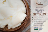 100% Pure Food-Grade Beef Tallow, Rendered from Non-GMO Beef, 7 LBS