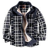 Mens Winter Plaid Jacket with Warm Sherpa Lining